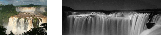 iguazu falls  with full moon